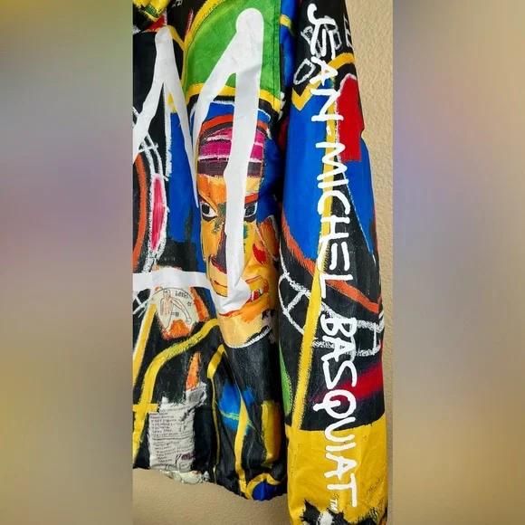 Members only x Jean Michel Basquiat Hooded Windbreaker Liberty Art